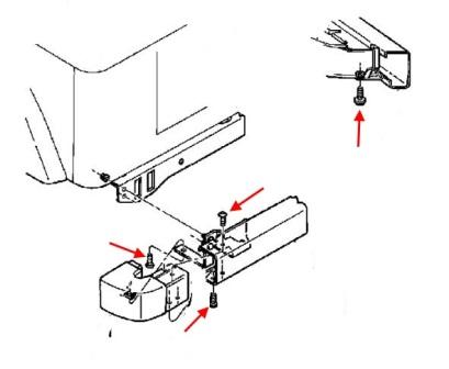 diagram of rear bumper Jeep Wrangler TJ (1996-2006)